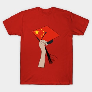 Holding the Square Academic Cap China T-Shirt